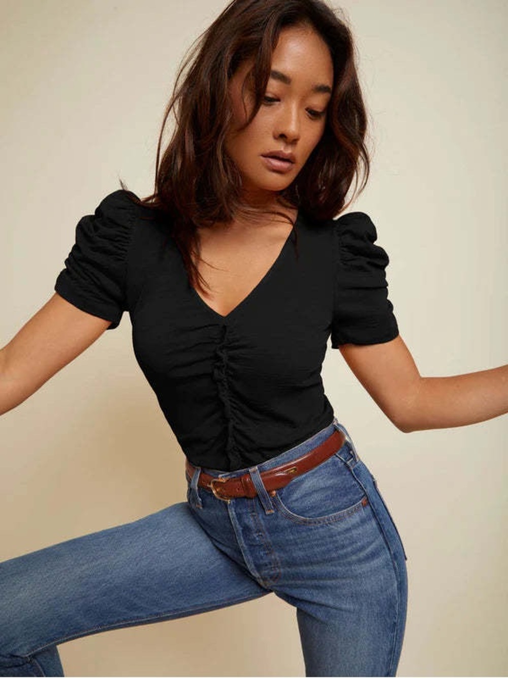 Nation LTD Drew Top Jet Black Size XS‎